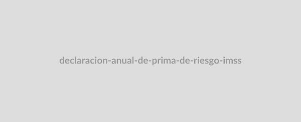 "DECLARACIÓN ANUAL DE PRIMA DE RIESGO (IMSS)"
